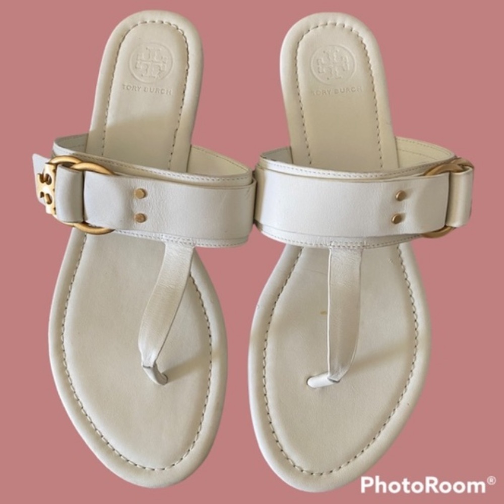 Tory Burch Sandals , Marsden white flat sandals. Size 6